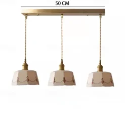LED Pendant Light Warm White 10/50cm 1/3-Light Industrial Style Ceramic Hanging Lamp Lampshade E27 Screw Ceiling Lighting Fixtures Bedroom Dining Room Corridor Decoration 85-265V