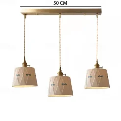 LED Pendant Light Warm White 10/50cm 1/3-Light Industrial Style Ceramic Hanging Lamp Lampshade E27 Screw Ceiling Lighting Fixtures Bedroom Dining Room Corridor Decoration 85-265V