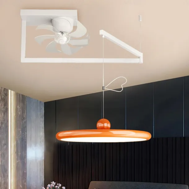 LED Pendant Light with Ceilling Light Industrial Pendant Light Fixture Swing Arm Hanging Light, Adjustable Dome Ceiling Pendant Light for Dining Room Living Room 110-240V