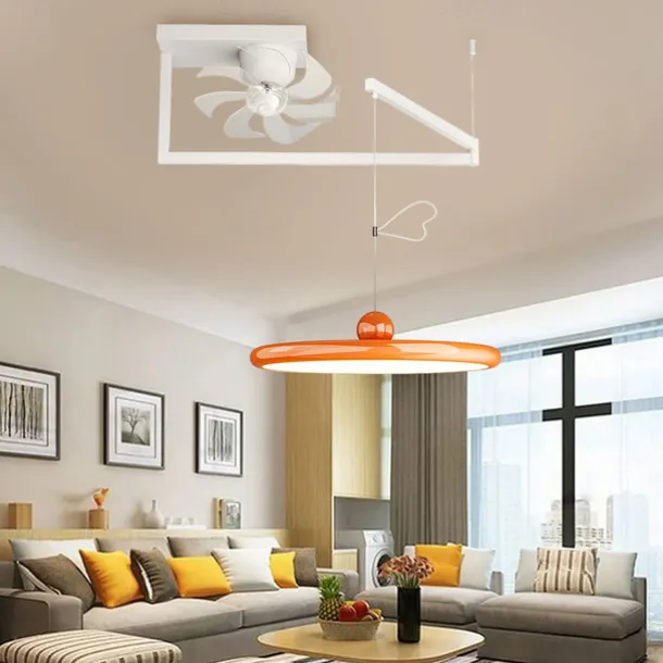 LED Pendant Light with Ceilling Light Industrial Pendant Light Fixture Swing Arm Hanging Light, Adjustable Dome Ceiling Pendant Light for Dining Room Living Room 110-240V