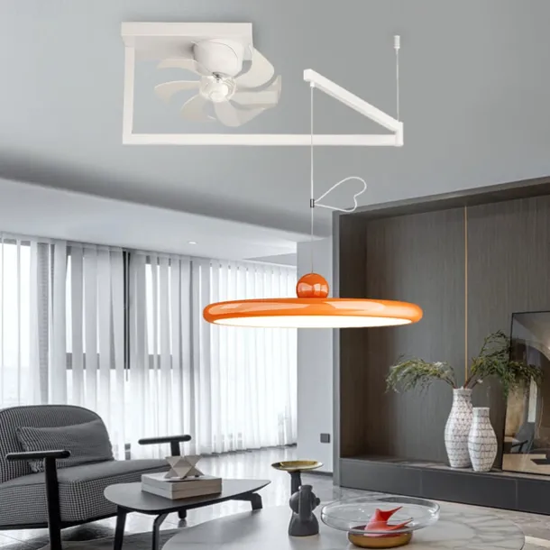 LED Pendant Light with Ceilling Light Industrial Pendant Light Fixture Swing Arm Hanging Light, Adjustable Dome Ceiling Pendant Light for Dining Room Living Room 110-240V