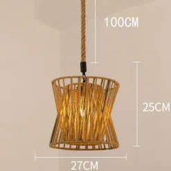 LED Pendant Light Woven Chandelier lighting Basket Lamp Shade Light Fixtures Ceiling Light Hanging for Patio Hallway Kitchen Island Bedroom Dining Room