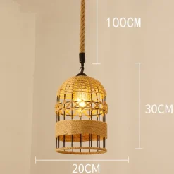 LED Pendant Light Woven Chandelier lighting Basket Lamp Shade Light Fixtures Ceiling Light Hanging for Patio Hallway Kitchen Island Bedroom Dining Room