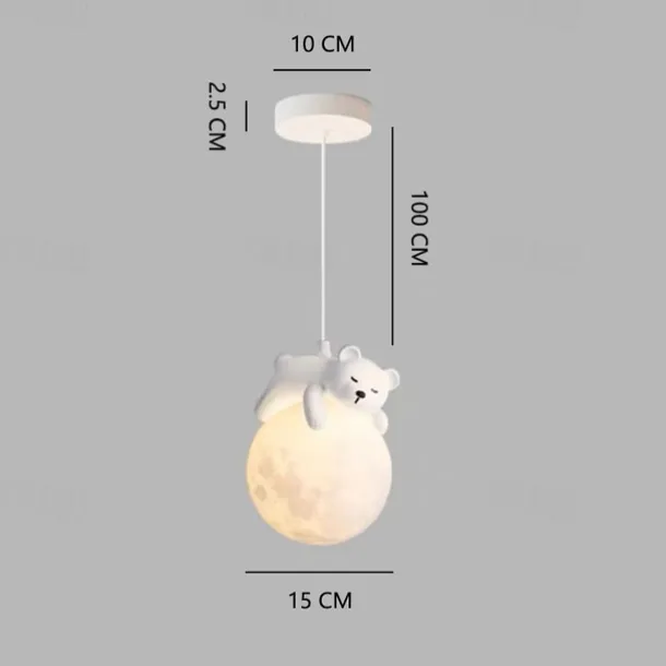 LED Pendant Lights Creative Little Bear 3 Light Color 15 cm Bedroom Bedside Modern Children's Room Chandelier Home Decoration Hanging Lamp Fixture Island Design Resin Painted Finishes 85-265V