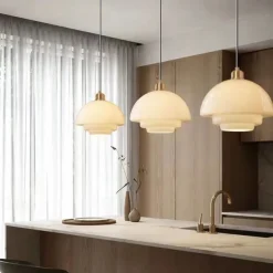 LED Pendant Lights for Over Dining Room Table 1 Light Brass Ceiling Pendant Light for Kitchen Island Light Entryway Lighting 110-240V