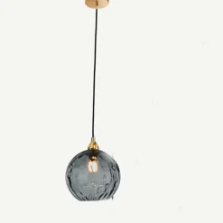 LED Pendant Lights Kitchen Island Hand Blown Glass Lighting Marble Blue Modern Farmhouse Foyer Entryway Light Fixtures Ceiling Hanging Globe Over Table