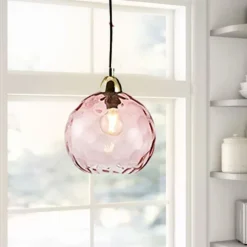 LED Pendant Lights Kitchen Island Hand Blown Glass Lighting Marble Blue Modern Farmhouse Foyer Entryway Light Fixtures Ceiling Hanging Globe Over Table