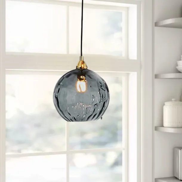 LED Pendant Lights Kitchen Island Hand Blown Glass Lighting Marble Blue Modern Farmhouse Foyer Entryway Light Fixtures Ceiling Hanging Globe Over Table