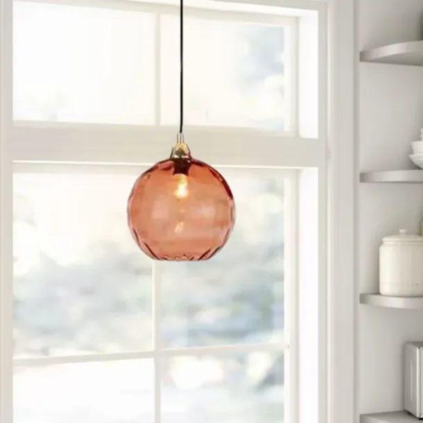 LED Pendant Lights Kitchen Island Hand Blown Glass Lighting Marble Blue Modern Farmhouse Foyer Entryway Light Fixtures Ceiling Hanging Globe Over Table