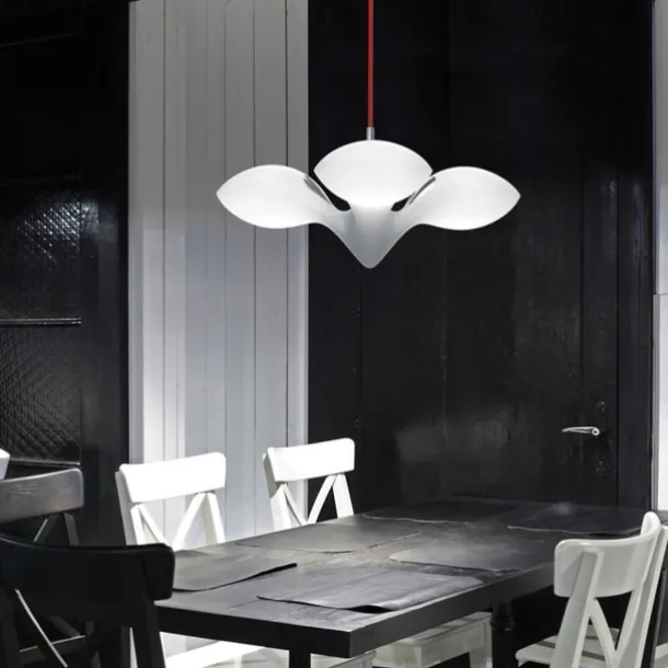 LED Pendant Lights White Seagull Light Dining Room Hanging Lamp Chandelier Stairs Hall Living Room Kitchen High Ceiling Lighting Hotel Bird Iron and Acrylic,Dimmable with Romote Control