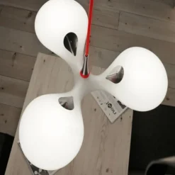 LED Pendant Lights White Seagull Light Dining Room Hanging Lamp Chandelier Stairs Hall Living Room Kitchen High Ceiling Lighting Hotel Bird Iron and Acrylic,Dimmable with Romote Control