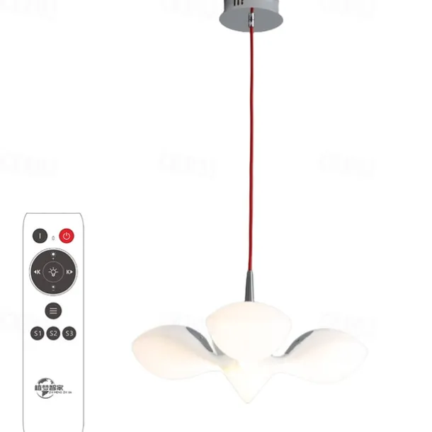 LED Pendant Lights White Seagull Light Dining Room Hanging Lamp Chandelier Stairs Hall Living Room Kitchen High Ceiling Lighting Hotel Bird Iron and Acrylic,Dimmable with Romote Control