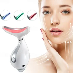 LED Photon Therapy Face Neck Lifting Massager Anti-aging Skin Tighten Reduce Double Chin Anti-Wrinkle Device