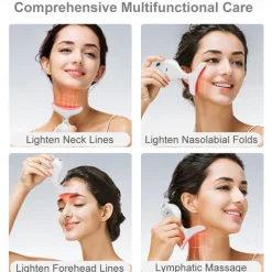 LED Photon Therapy Face Neck Lifting Massager Anti-aging Skin Tighten Reduce Double Chin Anti-Wrinkle Device