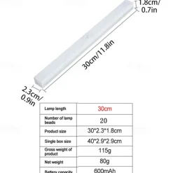 20LED PIR Motion Sensor Lamp Cupboard Wardrobe Bed Lamp Under Cabinet Night Light Smart Light Perception For Closet Stairs Led Human Body Induction Light
