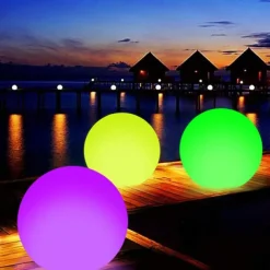 LED Pool Floating Light 40cm, Waterproof Glowing Inflatable Ball for Outdoor Swimming Pool Decoration and Pool Sports