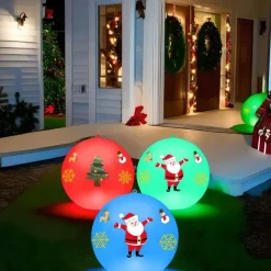 LED Pool Floating Light 40cm, Waterproof Glowing Inflatable Ball for Outdoor Swimming Pool Decoration and Pool Sports