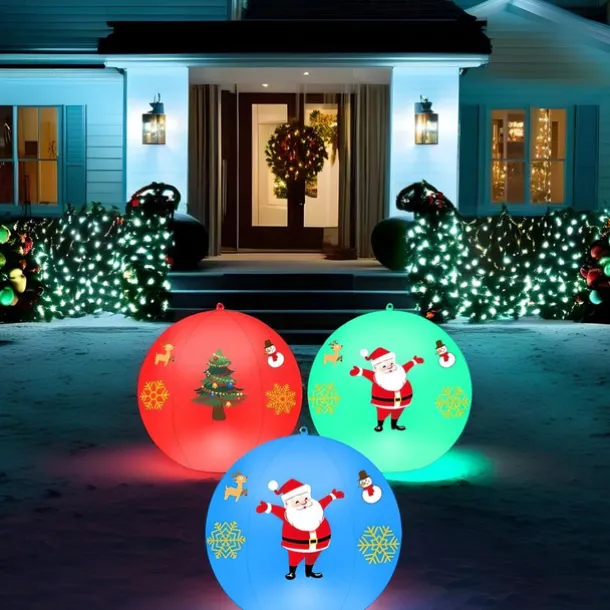 LED Pool Floating Light 40cm, Waterproof Glowing Inflatable Ball for Outdoor Swimming Pool Decoration and Pool Sports