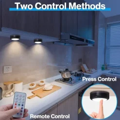 LED Puck Lights with Remote Control, Under Cabinet Lighting 13 Colors Changeable Battery Operated Wireless Closet Lights, Stick on Tap Push Lights, Color Changing Under Counter Lights