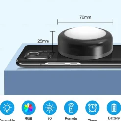 LED Puck Lights with Remote Control, Under Cabinet Lighting 13 Colors Changeable Battery Operated Wireless Closet Lights, Stick on Tap Push Lights, Color Changing Under Counter Lights