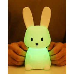 LED Rabbit Night Light Bunny Lamp for Kids Touch Sensor Animal Cartoon Cute Lamp Colorful USB Rechargeable SiliconeGift Nursery Girl Boy Toddler Kawaii Room Decoration Bedroom Bedside Lamp