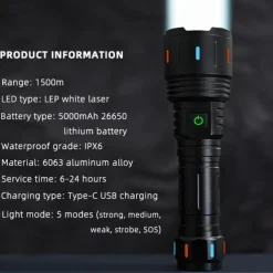 LED Rechargeable Flashlights High Lumen Super Bright Tactical Flashlight, Zoomable High Powered Capacity Handheld Flashlights for Emergency Camping Hiking Gift
