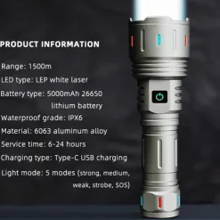 LED Rechargeable Flashlights High Lumen Super Bright Tactical Flashlight, Zoomable High Powered Capacity Handheld Flashlights for Emergency Camping Hiking Gift