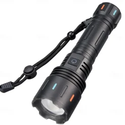 LED Rechargeable Flashlights High Lumen Super Bright Tactical Flashlight, Zoomable High Powered Capacity Handheld Flashlights for Emergency Camping Hiking Gift