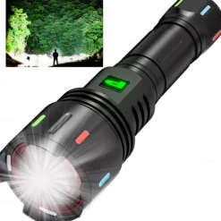 LED Rechargeable Flashlights High Lumen Super Bright Tactical Flashlight, Zoomable High Powered Capacity Handheld Flashlights for Emergency Camping Hiking Gift