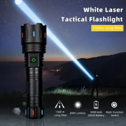 LED Rechargeable Flashlights High Lumen Super Bright Tactical Flashlight, Zoomable High Powered Capacity Handheld Flashlights for Emergency Camping Hiking Gift