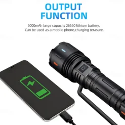 LED Rechargeable Flashlights High Lumen Super Bright Tactical Flashlight, Zoomable High Powered Capacity Handheld Flashlights for Emergency Camping Hiking Gift