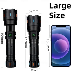 LED Rechargeable Flashlights High Lumen Super Bright Tactical Flashlight, Zoomable High Powered Capacity Handheld Flashlights for Emergency Camping Hiking Gift