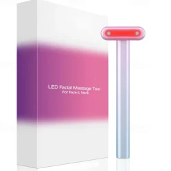 Led Red Light Therapy Face Eye Dark Spots Hyperpigmentation Mini Microcurrent Small Wand Electric Facial Massager Anti-aging Firming Beauty Tool