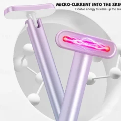 Led Red Light Therapy Face Eye Dark Spots Hyperpigmentation Mini Microcurrent Small Wand Electric Facial Massager Anti-aging Firming Beauty Tool