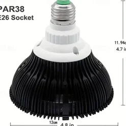 Led Red Light 54w Tripod Light Bulb Physiotherapy Light Par38 Dual Core 660 850nm Red Light Therapy Lamp Near Infrared Combo Bulb for Skin Care, Pain Relief, and Anti-Aging Benefits