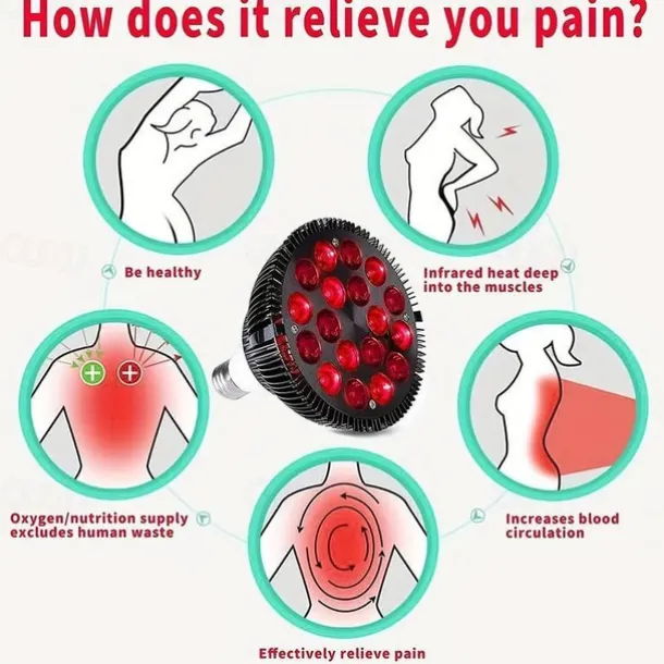 Led Red Light 54w Tripod Light Bulb Physiotherapy Light Par38 Dual Core 660 850nm Red Light Therapy Lamp Near Infrared Combo Bulb for Skin Care, Pain Relief, and Anti-Aging Benefits