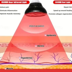 Led Red Light 54w Tripod Light Bulb Physiotherapy Light Par38 Dual Core 660 850nm Red Light Therapy Lamp Near Infrared Combo Bulb for Skin Care, Pain Relief, and Anti-Aging Benefits