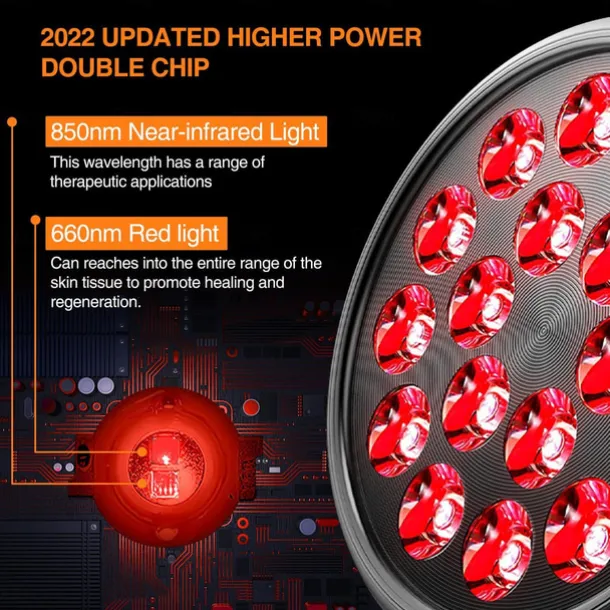 Led Red Light 54w Tripod Light Bulb Physiotherapy Light Par38 Dual Core 660 850nm Red Light Therapy Lamp Near Infrared Combo Bulb for Skin Care, Pain Relief, and Anti-Aging Benefits