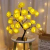 LED Rose Flower Table Lamp Valentine Tree Fairy Lights 24LED Rose Flower Tree Lights Valentine's Day USB Table Lamp Fairy Maple Leaf Night Light Home Party Christmas Wedding Bedroom Decoration Gift