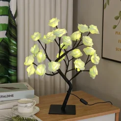 LED Rose Tree Lamp Valentine's Day Desk Lamp Wedding Birthday Party Home Bedroom Night Light USB Powered Removable Valentine's Day Decoration Night Light