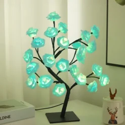 LED Rose Tree Lamp Valentine's Day Desk Lamp Wedding Birthday Party Home Bedroom Night Light USB Powered Removable Valentine's Day Decoration Night Light