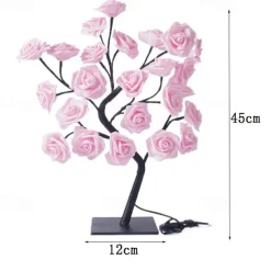 LED Rose Tree Lamp Valentine's Day Desk Lamp Wedding Birthday Party Home Bedroom Night Light USB Powered Removable Valentine's Day Decoration Night Light