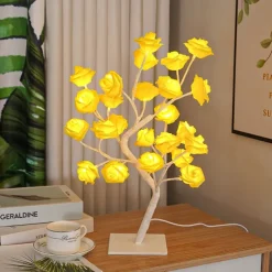 LED Rose Tree Lamp Valentine's Day Desk Lamp Wedding Birthday Party Home Bedroom Night Light USB Powered Removable Valentine's Day Decoration Night Light