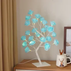 LED Rose Tree Lamp Valentine's Day Desk Lamp Wedding Birthday Party Home Bedroom Night Light USB Powered Removable Valentine's Day Decoration Night Light