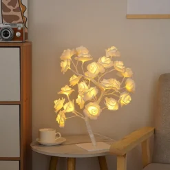 LED Rose Tree Lamp Valentine's Day Desk Lamp Wedding Birthday Party Home Bedroom Night Light USB Powered Removable Valentine's Day Decoration Night Light