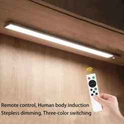 Led Sensor Cabinet Light with Remote Control Magnetic Dimmable Soft Light Wall Lamp Human Body Sensor Induction