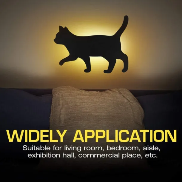 Led Sensor Night Light Animal Cat Sound Control Shadow Lamp Projection Light Wall Light For Kids Bedroom Home Decoration