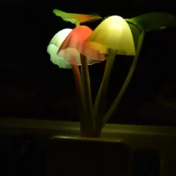 LED Sensor Night Light Plug-in Mushroom NightLights Color Changing Lamp Mushroom Decor, AUSAYE Mini Cute Night Lights for Kids Adults Bedroom Toilet Bathroom Stairs Kitchen Hallway