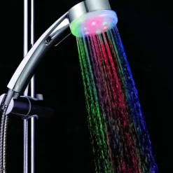 LED Shower Head Color Changing 2 Water Mode 7 Color Glow Light Automatically Changing Handheld Showerhead