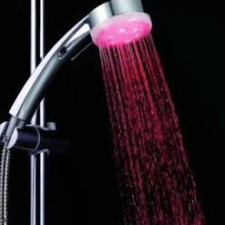 LED Shower Head Color Changing 2 Water Mode 7 Color Glow Light Automatically Changing Handheld Showerhead